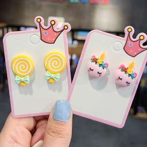 34 Tipos de Joyería de Moda con Lindos Dibujos Animados de Animales, Flores y Frutas, Aretes de Resina para Niños, Pendientes de Clip para Bebés y Niñas, Venta al por Mayor 2023 - Product Image 3