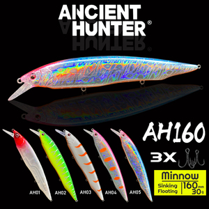 Ancient Hunter 160mm/30g kanata leurres méné Tungstène faisceau système de poids wobbler Naufrage Flottant lent naufrage océan Minnow leurre - Product Image 2