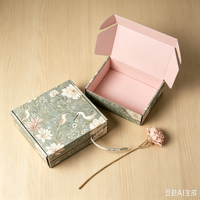 Boîtes rigides en carton personnalisées pour cadeaux cosmétiques, boîtes d'emballage en papier vert, boîtes d'expédition, boîtes postales