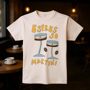 T-shirt Espresso Martini con scollo rotondo e maniche corte, t-shirt grafica unisex, taglia adulta SML XL XXL - Product Image 3
