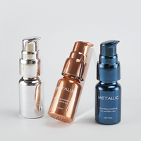 Emballage de cosmétiques Ensembles de surface de revêtement métallique personnalisé Bouteille en verre opale vide de 10ml avec pompe à lotion