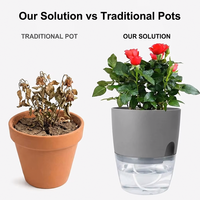 Pot Bunga Transparan Dua Lapis PP, Anti Karat, Bernapas, Gaya Sederhana, Stok Tersedia dari Produsen