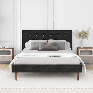קינס שחור מודרני מיטות מיטות ריהוט סיני מיטת רהיטי סיני מסגרת גרב גרב לבן pu עור גלאם מבנה גוף יהלום מבנה מיטה מלך - Product Image 4