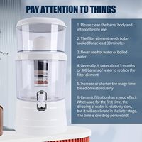 Seau de purification d'eau manuel grande capacité, filtration 5 étapes, autonettoyant, élimination du chlore et des métaux lourds, eau potable sécurisée