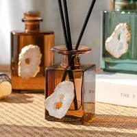 Flacon de parfum vide sans flamme personnalisé de luxe multicolore 180 ml avec couvercle en bois
