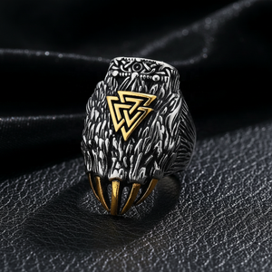 Collar con Colgante de Hacha Vikinga de Acero Inoxidable Personalizado, Símbolo Valknut, Mitología Nórdica, Joyería Unisex, Estilo Retro Gótico HipHop - Product Image 1