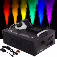 Máquina de Humo Vertical Eléctrica de Metal con LED de 1500W, Nebulizador de Pulverización Ascendente con Control Remoto DMX512 y Luz RGB