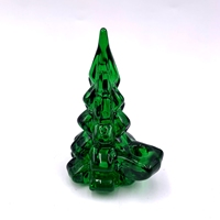 Vente en gros, décoration verte de la maison, décoration de Noël, plateaux de service en verre, arbre de Noël, tasse de cire vide, petite cloche, décor de festival