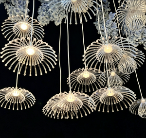 Lampe décorative créative en plastique pour mariage, lustre pissenlit à 10 têtes, méduse lumineuse, magnifique lampe océanique - Product Image 1