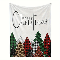 Nouveau design Plaid arbre de noël forêt doux flanelle polaire couverture hiver joyeux noël couverture personnalisée pour décorer la maison canapé