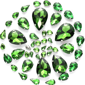 50 cái/túi hỗn hợp kích thước Giọt Nước Mắt hình pha lê may trên Rhinestone với bạc Claw thiết lập cho đám cưới ăn mặc Giày Túi trường hợp điện thoại - Product Image 6