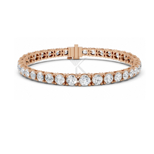 Pulsera de tenis clásica de oro macizo de 14K y 18K con diamantes engastados en punta, con diamantes redondos creados en laboratorio, joyería fina minimalista. - Product Image 5