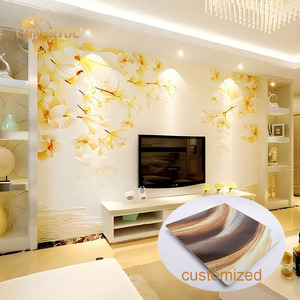 Panneau décoratif mural moderne 3D floral en PVC enduit UV <span class=keywords><strong>style</strong></span> rustique pour salle de bain extérieure maison commerciale design d'intérieur prix d'usine - Product Image 1