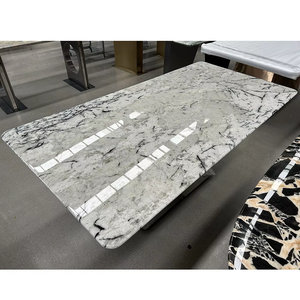 Tavolino da Caffè in Pietra Naturale di Stile Moderno di Lusso, Tavolo <span class=keywords><strong>Rettangolare</strong></span> in Travertino di Alta Qualità, <span class=keywords><strong>Arredamento</strong></span> per <span class=keywords><strong>Soggiorno</strong></span> - Product Image 4