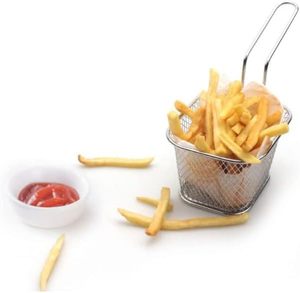 Cesta Cuadrada Mini de Acero Inoxidable para Papas Fritas, Cesta Coladora para Snacks de Restaurante, Dim Sum Americano, Venta al por Mayor - Product Image 5