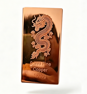Barre de cuivre 1000g 0,999, design Dragon, forme carrée, non alliage, haute pureté, lingot de cuivre - Product Image 2