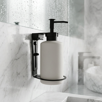 Distributeur de savon pour les mains et support mural pour shampoing de salle de bain haut de gamme pour hôtel avec serrure à clé, finition en acier inoxydable