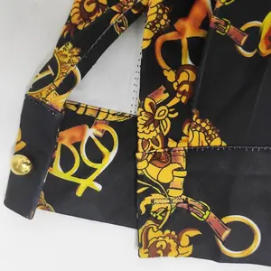 Langärmeliges Revers-Bindung Taillenkleid für Frühjahr und Herbst, Damenbekleidung Knopf Fronthemd-Kleid, lässiges Digitaldruck-Blätterstück