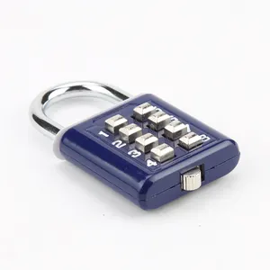 带主钥匙的4个拨号密码锁/高安全性4位组合密码挂锁/旅行安全密码密码锁