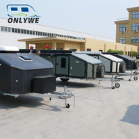 ONLYWE Remorque de voyage Petite caravane de camping caravane tout-terrain Style australien Remorque tout-terrain avec salle de bain