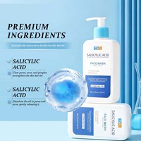 Ensemble de soins de la peau du visage à l'acide salicylique, nettoyant, tonique, crème, sérum, anti-acné, contrôle des boutons, cosmétiques pour le visage, produits de beauté
