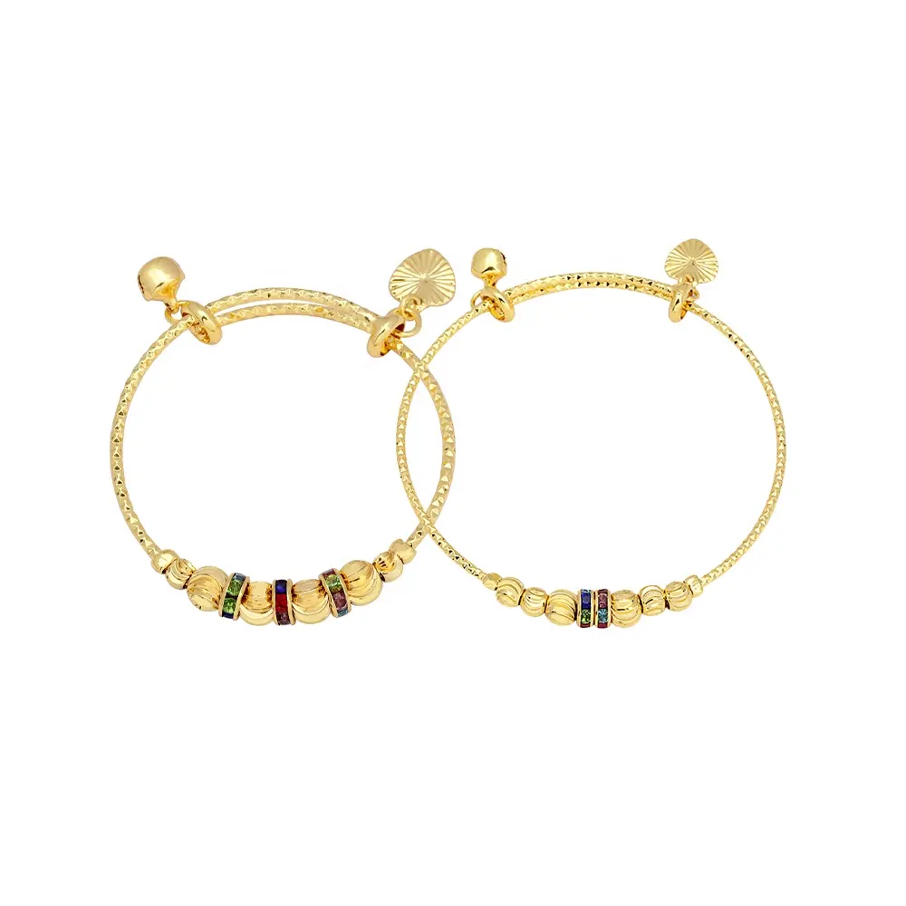 JXX wholesale price 24k gold plated adult charm bracelet bangles gold plated bangles for baby girl