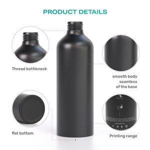 Botellas de Aluminio Negro Mate con Logotipo Impreso Personalizado, Pulverizador con Bomba para Uso Cosmético y de Bebidas (Vino, Jugo, Café) - Product Image 4