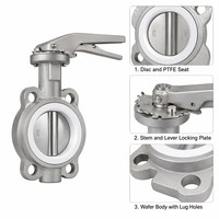 Vanne papillon à clapet en fonte ductile, siège EPDM, type à oreilles, double bride, ANSI Classe 150, pour système de traitement de l'eau, directement de l'usine