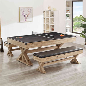 <span class=keywords><strong>Table</strong></span> de <span class=keywords><strong>billard</strong></span> 3 en 1 d'intérieur en bois MDF couleur 7FT avec chaises - Product Image 4