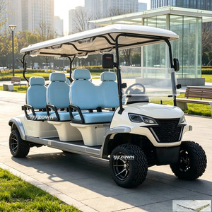 Carrito de Golf Eléctrico de 2+2 Plazas con Estructura Galvanizada Resistente a la Corrosión, Plataforma para Pies Resistente al Desgaste, Vehículo de Golf para Transporte en Villas y Hoteles - Product Image 1
