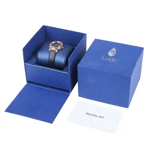 Модная бумажная коробка для часов, верхние и нижние ящики для хранения часов, упаковка, синие роскошные профессиональные наручные часы ручной работы