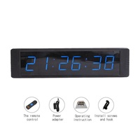 Jam Dinding Meja Elektronik Digital LED Penghitung Waktu Mundur Warna Biru Mini dari Paduan Aluminium Harga Pabrik Kustom Cina