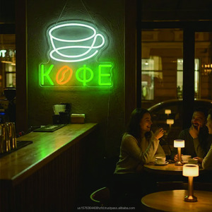 Letrero LED de neón colgante con letras luminosas de café ruso, letrero para tienda, taza de café, luz ambiental, luz indicadora para interiores y exteriores, 5V - Product Image 4