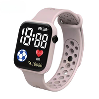 Montre connectée unisexe avec écran OLED, suivi d'activité physique, podomètre, montre connectée carrée, montre connectée tendance en plastique et caoutchouc pour le sport