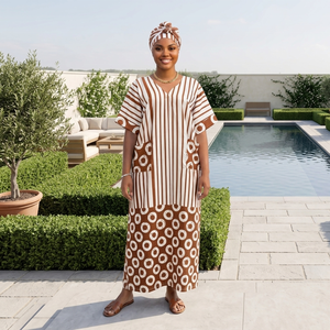 2026 New Fashion Evening Elegant Party Pockets <strong>Dress</strong> Set With Scarf Printed Banquet <strong>Dresses</strong> for <strong>Women</strong> - Product Image 2