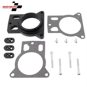 Espaciador de cuerpo de aceleración Auso-Racing de aleación de aluminio negro y plateado para sistema de motor de ajuste Chevrolet Silverado 1500 2500 3500 - Product Image 1