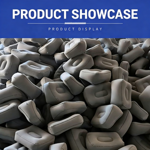 Repose-pieds gonflable en PVC facile à utiliser avec surface floquée confortable, coussin d'air portable pour les voyages en <span class=keywords><strong>voiture</strong></span>, en avion, à la maison ou au bureau - Product Image 3