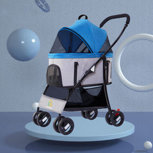 Carrito de Viaje 3 en 1 de Lujo para Perros y Gatos, Transportador Plegable Portátil con 4 Ruedas, Elegante y Transparente, Desmontable - Product Image 4