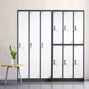 Armoires <span class=keywords><strong>de</strong></span> rangement en acier à 9 portes, résistantes à l'humidité, avec <span class=keywords><strong>barre</strong></span> <span class=keywords><strong>de</strong></span> suspension pré-assemblée, pour écoles, bureaux, gymnases et exercices, vente en gros - Product Image 1