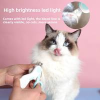 Coupe-ongles pour chien et chat avec lumières LED, LED lumineuses pour une visualisation rapide des vaisseaux sanguins des ongles, coupe-ongles ergonomique pour animaux de compagnie