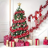 Dekorasi Natal Strip Warna Kepingan Salju Dekorasi Gantung Pohon Natal Terenkripsi Dekorasi Natal Bunga Pesta Pernikahan