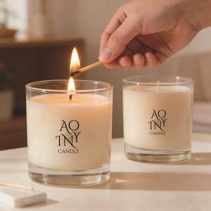 Velas Aromáticas en Vasos de Vidrio Transparente, Hechas a Mano, con Fragancia Duradera para Relajación en el Hogar, Spa y Regalos - Product Image 2
