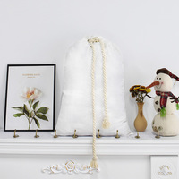 Nouvelle toile Double cordon noël Santa sac 50*70cm pour cadeau noël paquet stockage grand père noël sac