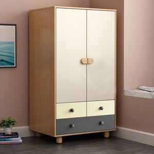 Childrens <b>Wardrobe</b> Storage Cabinet With Drawers For Bedroom Toddler Clothes Rack <b>Small</b> Apartment Low Height Design - Product Image 1
