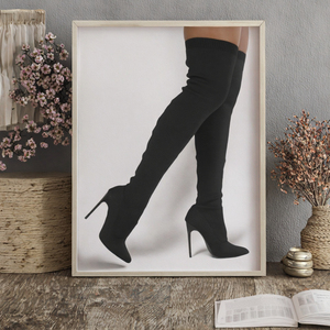 Bottes de créateur de haute qualité, hauteur genou, fermeture éclair, semelle extérieure en caoutchouc, talon fin sexy, chaussettes longues, chaussures tendance, bottes à talons hauts - Product Image 3