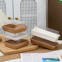 Boîte à sandwich carrée rectangulaire, boîte à gâteau Snow Mei Niang, boîte à dessert Tiramisu, boîte à emporter en carton, emballage à emporter pour boulangerie