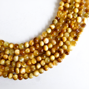 Perles rondes chauffantes œil de tigre jaunes, énergisantes et motivantes, de qualité supérieure, les plus vendues en 2024, à prix raisonnable - Product Image 1