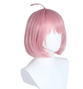 Spy house wig cos wig Ania Folger short hair simulated scalp pink straight synthetic Halloween party cosplay wigs