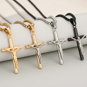 Collar con Colgante de Cruz de Jesús en Acero Inoxidable, para Hombre y Mujer, Estilo Hip Hop, Católico, Religioso, Amuleto de Oración, Cadena, Joyería - Product Image 4