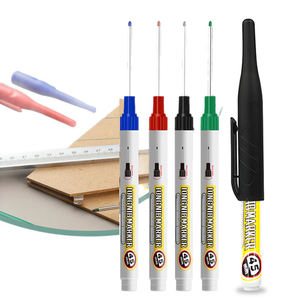 Crayons marqueurs à pointe longue, pointe <span class=keywords><strong>fine</strong></span>, non toxiques, en PET, permanents, pour le travail du bois, stylo pour trous profonds, 12 couleurs, double face, rechargeables d'encre, directement de l'usine - Product Image 3